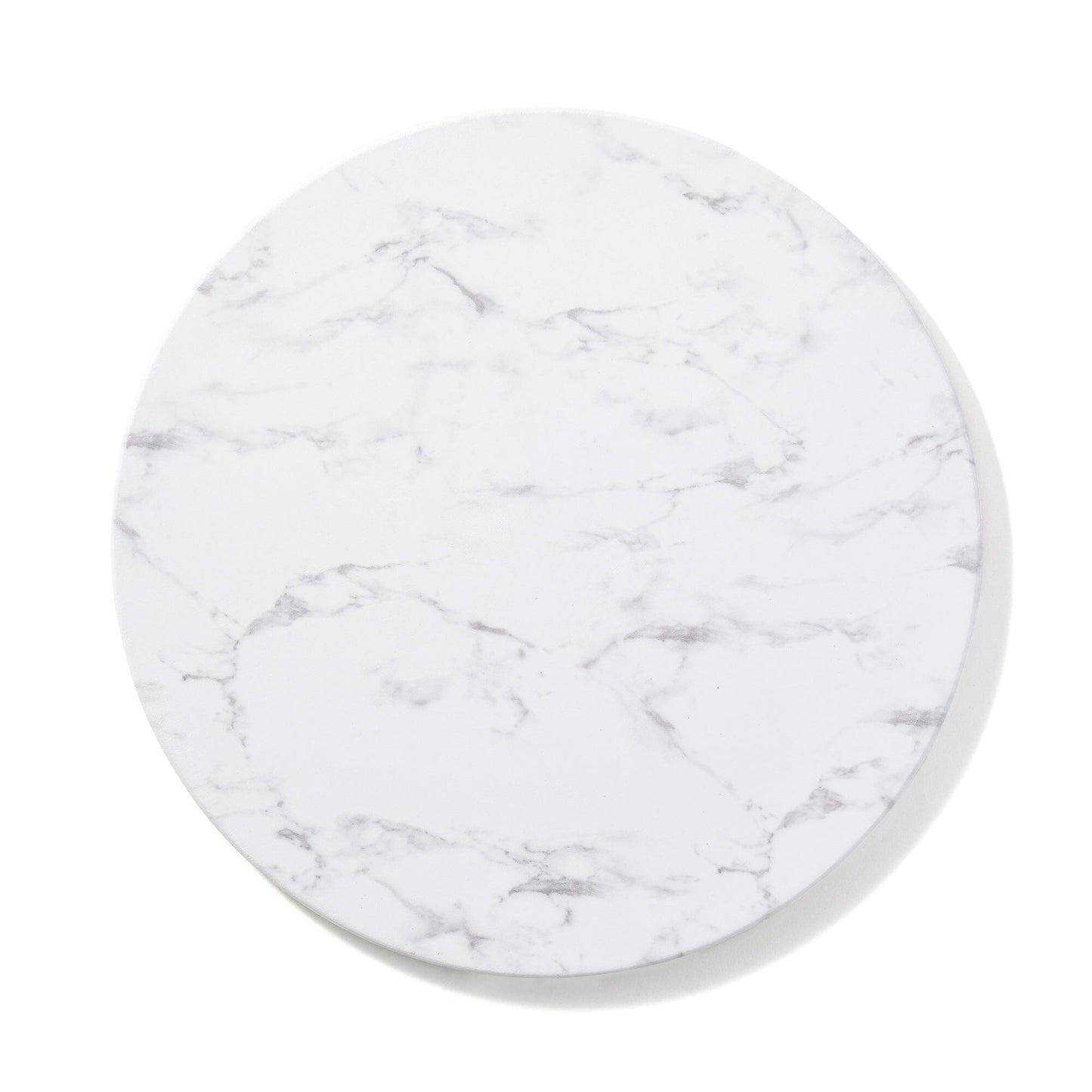 Trivet L Round Marble White