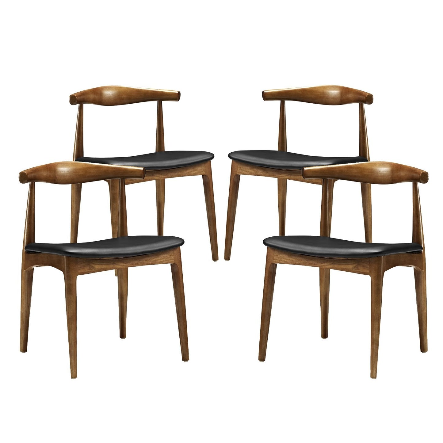Tracy Dining Chairs Wood Set of 4 Black