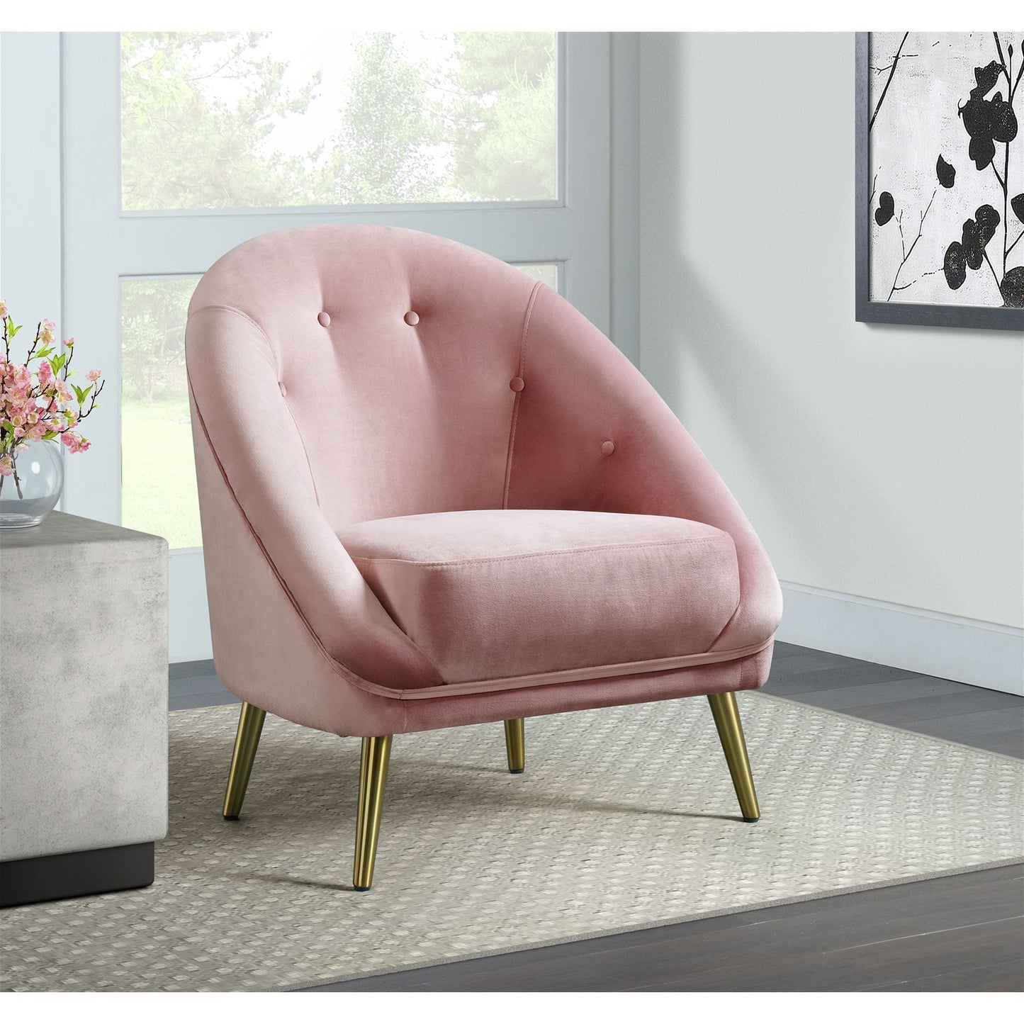 Trinity 16070 Chair W/Gold Leg Broadway Blush (ISTA 3 packaging)