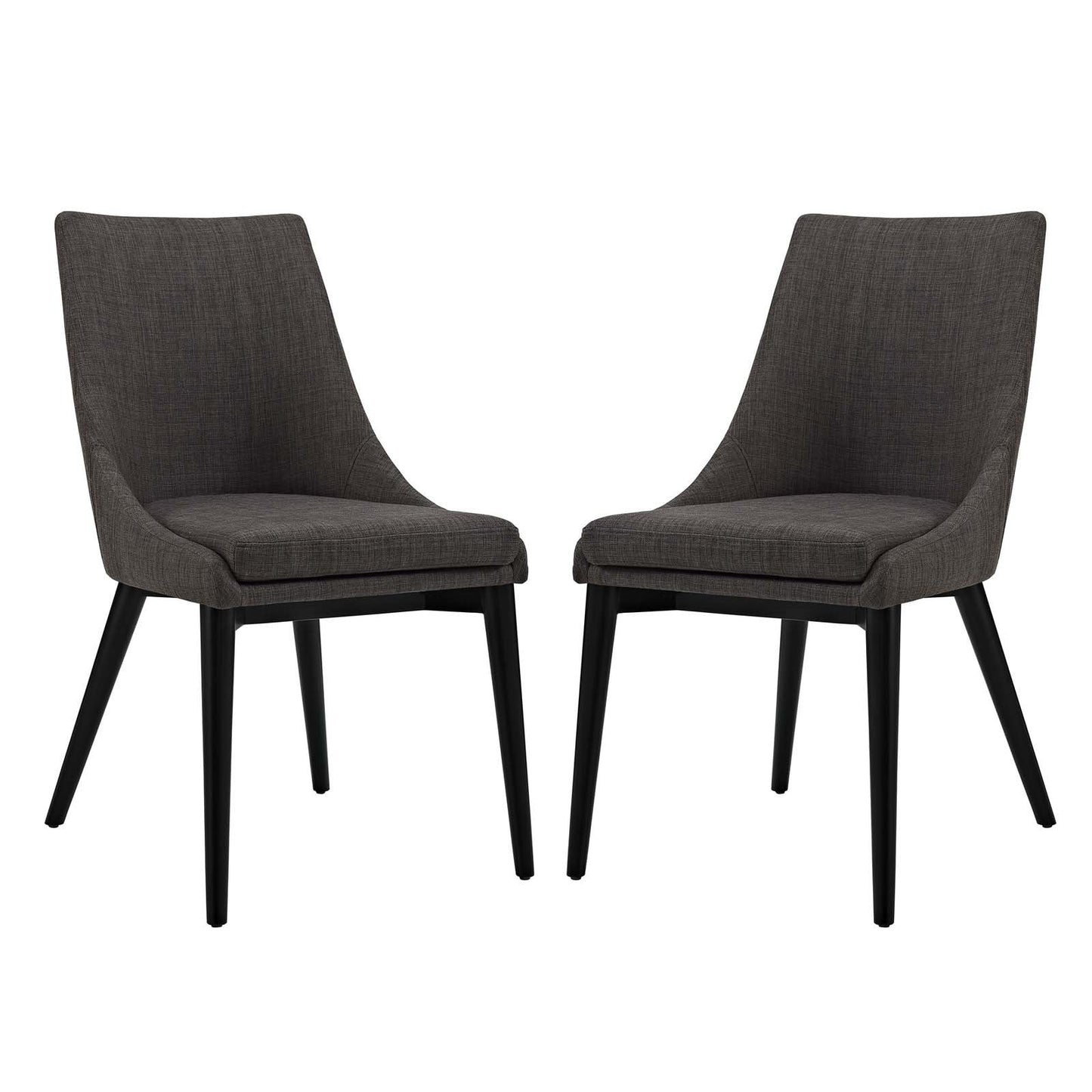 viscount Dining Side Chair Fabric Set of 2 Brown
