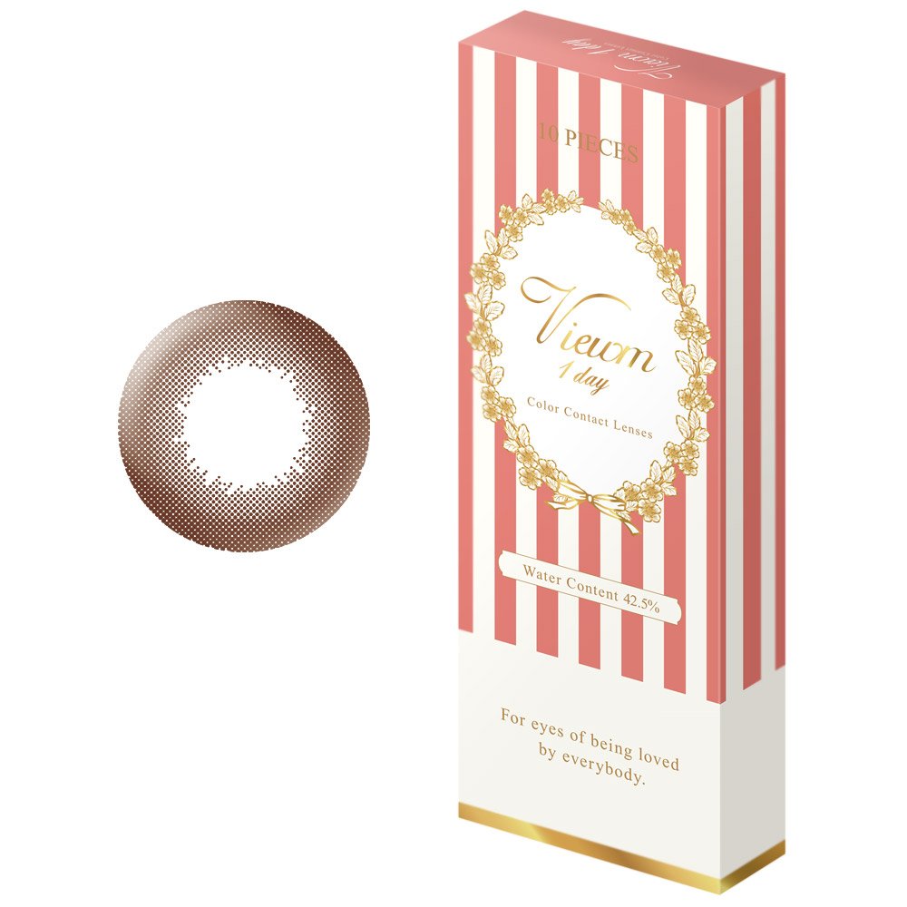 10Pc Bume Japan Viewm 1 Day Pure Brown -6.50 Contact Lenses