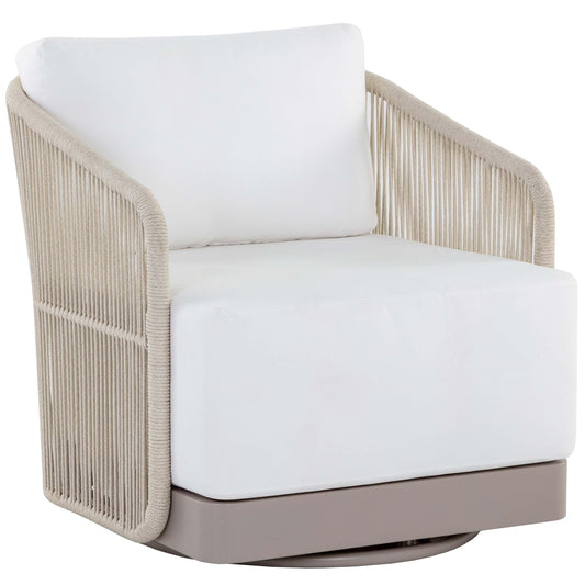Allariz Outdoor Swivel Chair, Stinson White