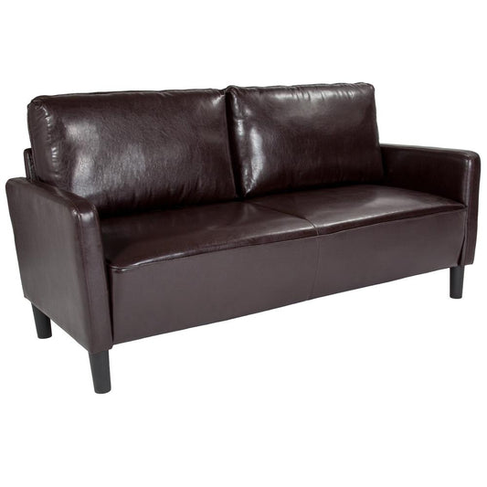 Washington Park Upholstered Sofa in Brown LeatherSoft