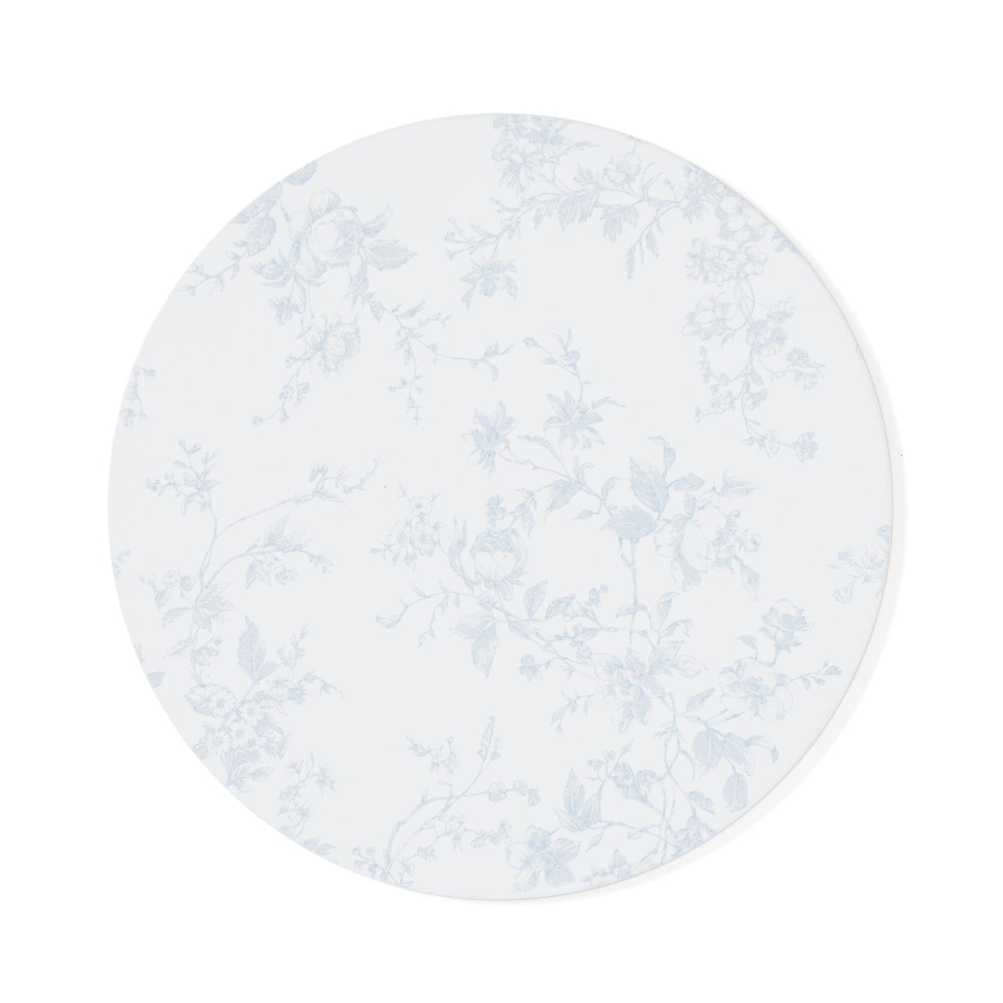 Trivet L Round Botanical  White