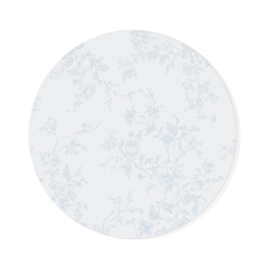 Trivet L Round Botanical  White