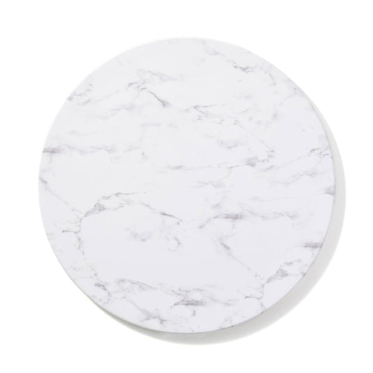 Trivet L Round Marble  White
