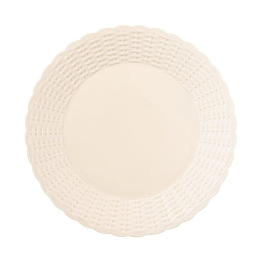 Weave Plate L Ivory