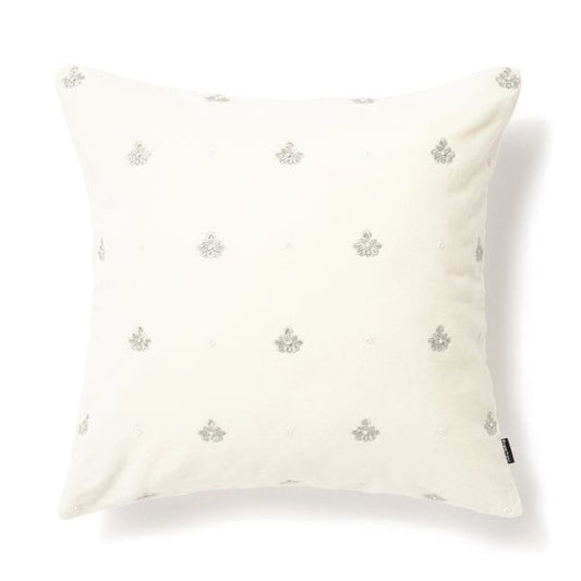 Velvet Emb Cushion Cover 450 x 450  White