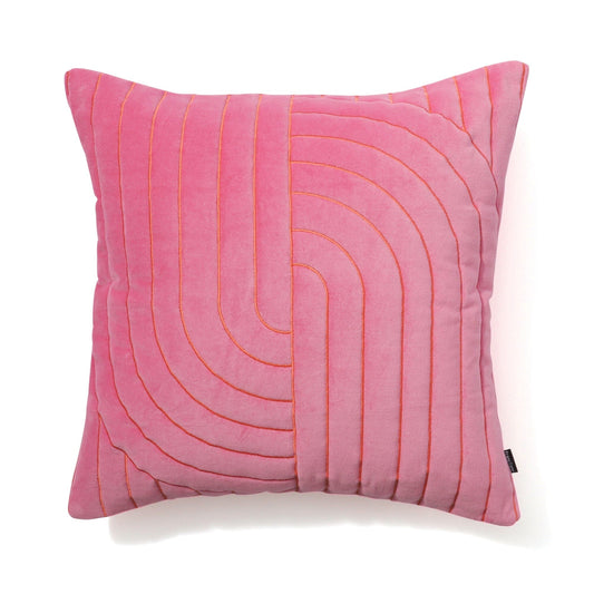 Velvet Quilt Cushion Cover 450 x 450  Pink