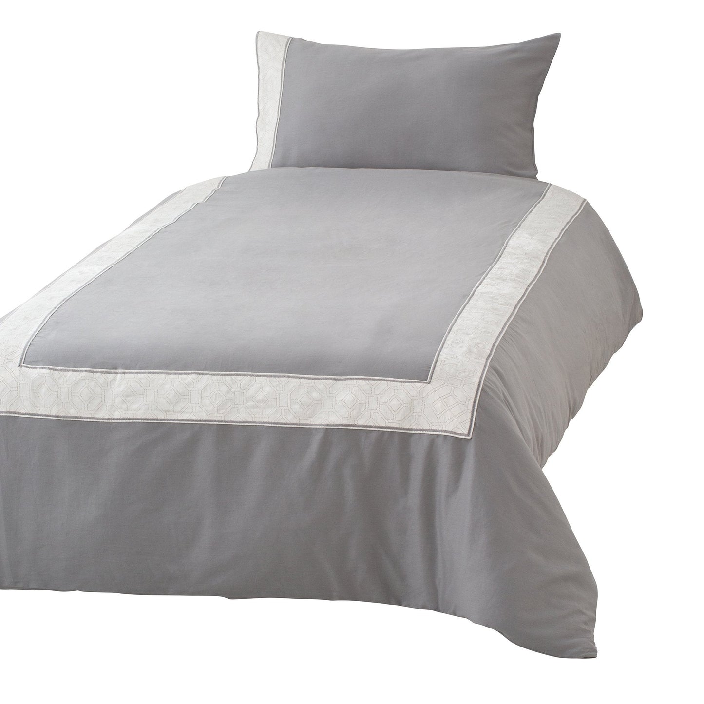 Vertz Comforter Case Single Gray X White