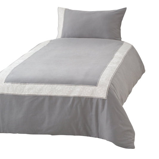Vertz Comforter Case Single Gray X White