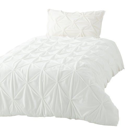 Warmy Smocking Comforter  Case Single Ivory