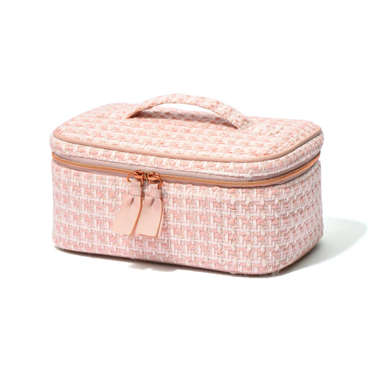 Tweed Vanity Pouch Small Pink