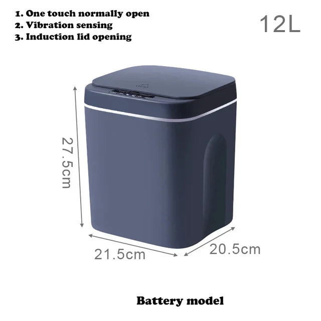 12/14/16L Smart Trash Can Automatic Sensor Dustbin with LED Light for Bathroom Livingroom Large Capacity Kitchen Trash Bin