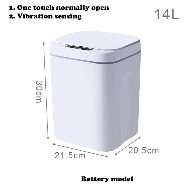 12/14/16L Smart Trash Can Automatic Sensor Dustbin with LED Light for Bathroom Livingroom Large Capacity Kitchen Trash Bin