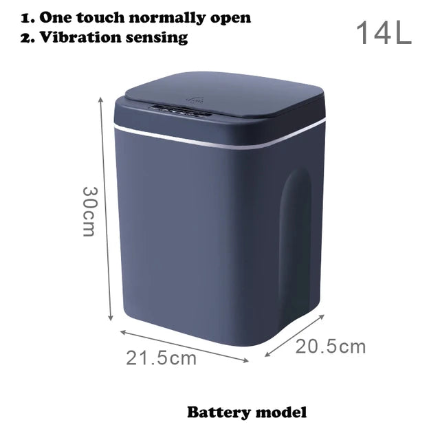 12/14/16L Smart Trash Can Automatic Sensor Dustbin with LED Light for Bathroom Livingroom Large Capacity Kitchen Trash Bin