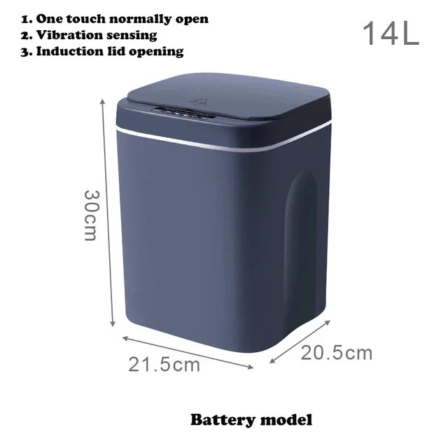 12/14/16L Smart Trash Can Automatic Sensor Dustbin with LED Light for Bathroom Livingroom Large Capacity Kitchen Trash Bin