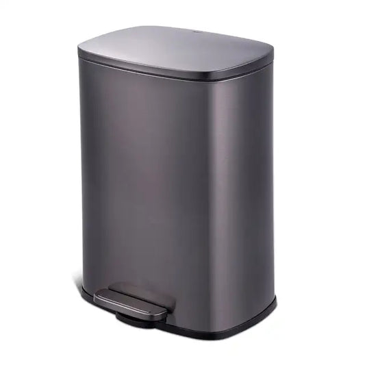 13.2 Gallon Trash Can, Rectangular Step on Kitchen Trash Can, Strong and Durable,14.78 X 17.00 X 24.41 Inches