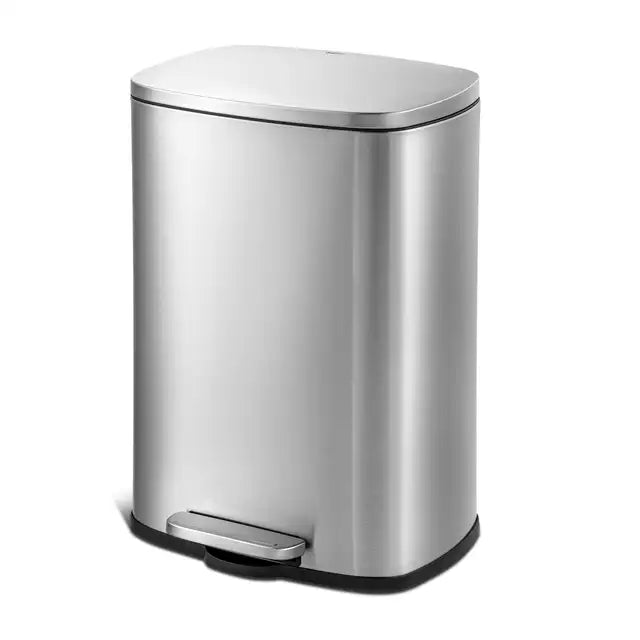 13.2 Gallon Trash Can, Rectangular Step on Kitchen Trash Can, Strong and Durable,14.78 X 17.00 X 24.41 Inches