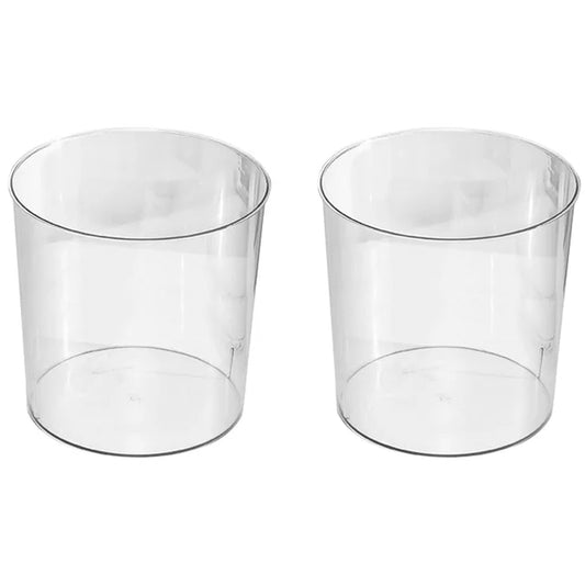 2 Pcs Round Trash Can Transparent Bin Paper Clear Bucket Kitchen Container Office