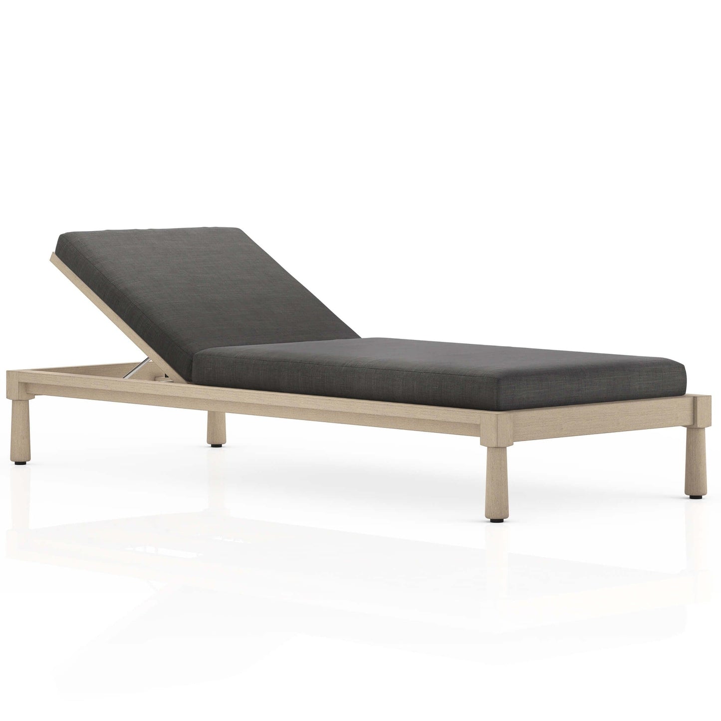 Waller Outdoor Chaise, Charcoal/Washed Brown