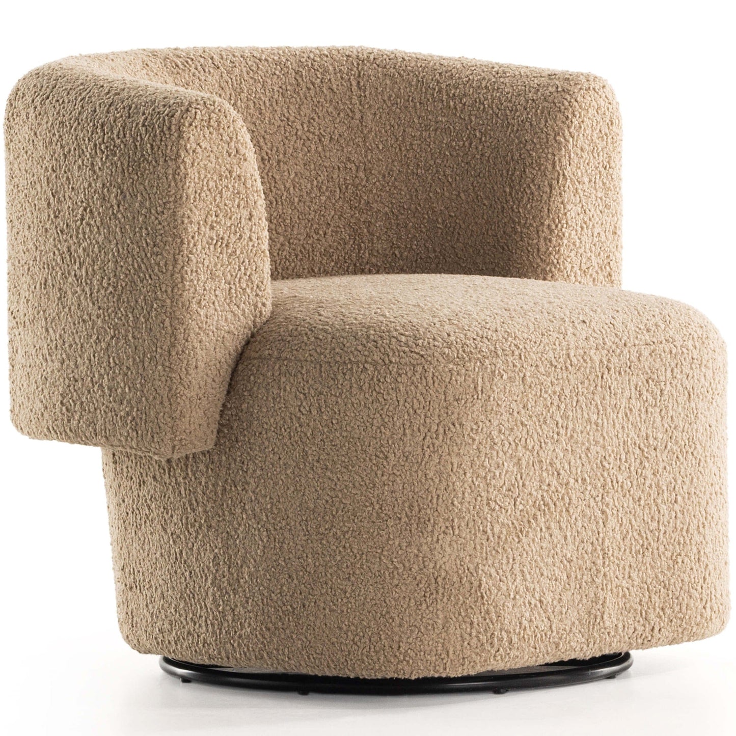 Tybalt Swivel Chair, Sheepskin Camel