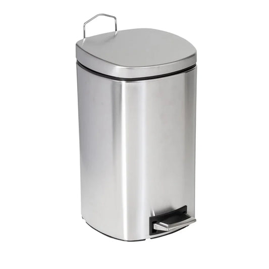 3.1 Gallon Trash Can, Square Step On Bathroom   Stainless Steel Household Merchandises Cleaning Tools Acce
