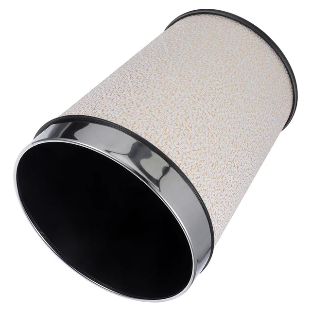 Trash Can Retro Style Decorative Trash Can 5L Waste Paper Basket Pressing Ring Flower Print Paper Bucket Garbage Can Waste