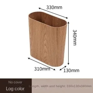 Trash can wooden Nordic covered bedroom high end hotel bathroom toilet creative trash can wastepaper basket
