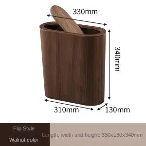 Trash can wooden Nordic covered bedroom high end hotel bathroom toilet creative trash can wastepaper basket