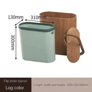 Trash can wooden Nordic covered bedroom high end hotel bathroom toilet creative trash can wastepaper basket