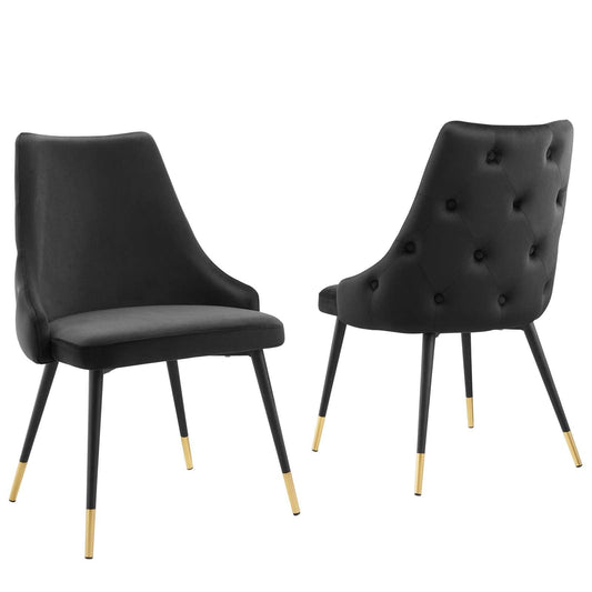 Adorn Dining Side Chair Performance Velvet Set of 2 Black