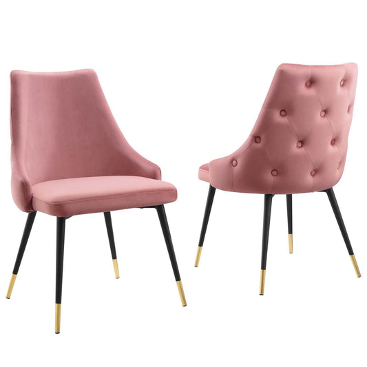 Adorn Dining Side Chair Performance Velvet Set of 2 Dusty Rose