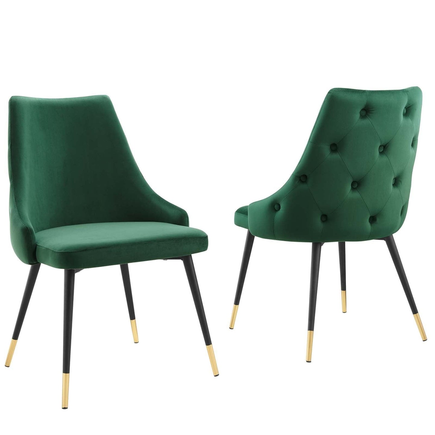Adorn Dining Side Chair Performance Velvet Set of 2 Green