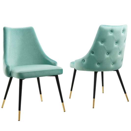 Adorn Dining Side Chair Performance Velvet Set of 2 Mint