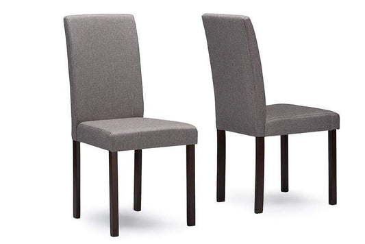 Andrew Contemporary Espresso Wood Grey Fabric Dining Chair (Set of 2)