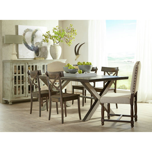 (D681-43) Lance- Upholstered Side Chair (2/Ctn)- Linen/Allegro Brown