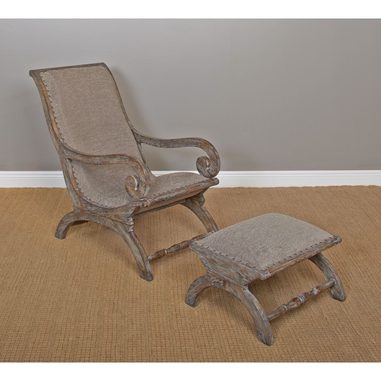 (F935) Accent Chair- Wire Brush Gray/Taupe