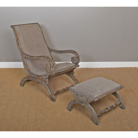 (F935) Accent Chair- Wire Brush Gray/Taupe