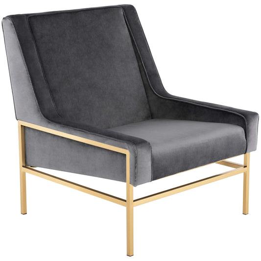 Theodore Chair, Tarnished Silver/Polished Gold Base