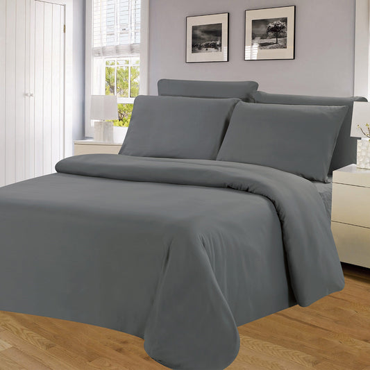 Winston 6 Piece Microfiber Wrinkle Free Sheet Set, Grey, King