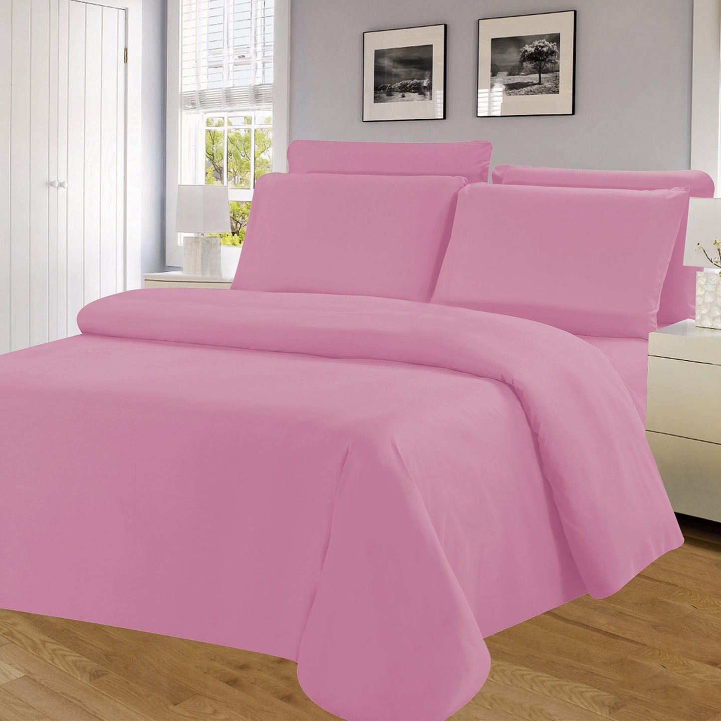 Winston 4 Piece Microfiber Wrinkle Free Sheet Set, Fuchsia, Twin