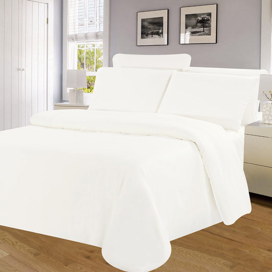 Winston 6 Piece Microfiber Wrinkle Free Sheet Set, Ivory, King