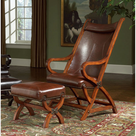 (L731A) Hunter- Chair and Ottoman- Tobacco