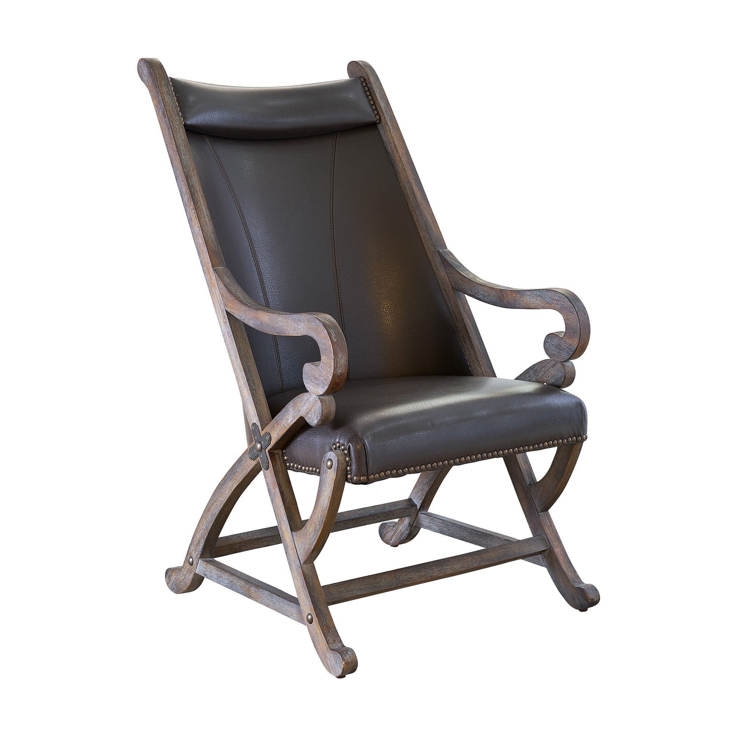 (L820) Hunter Chair and Ottoman- Wire Brushed Grey