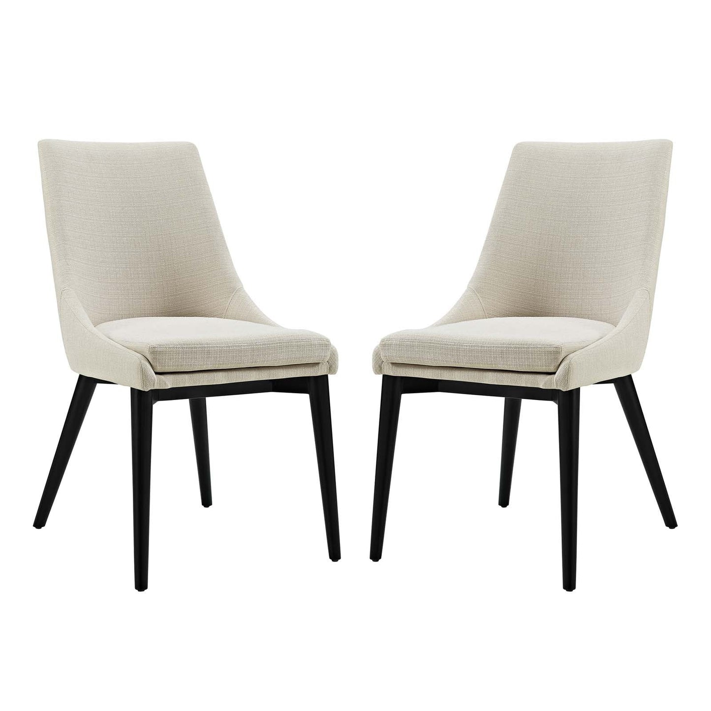 viscount Dining Side Chair Fabric Set of 2 Beige
