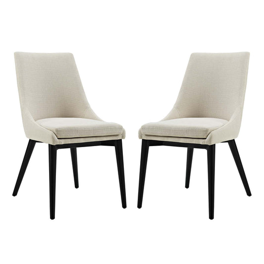 viscount Dining Side Chair Fabric Set of 2 Beige