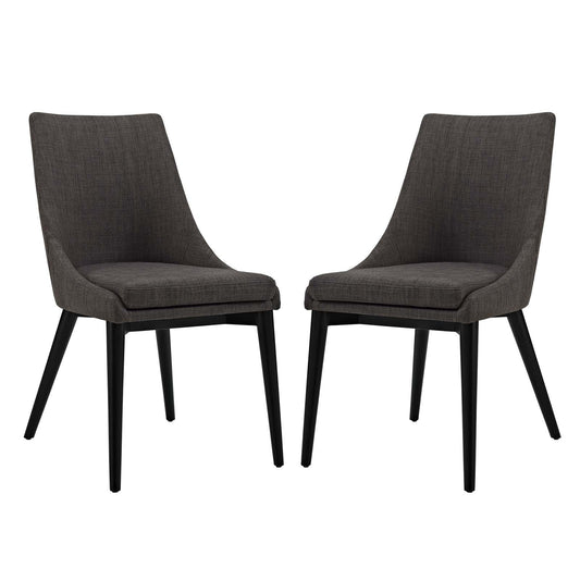 viscount Dining Side Chair Fabric Set of 2 Brown