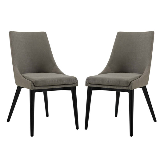 viscount Dining Side Chair Fabric Set of 2 Granite