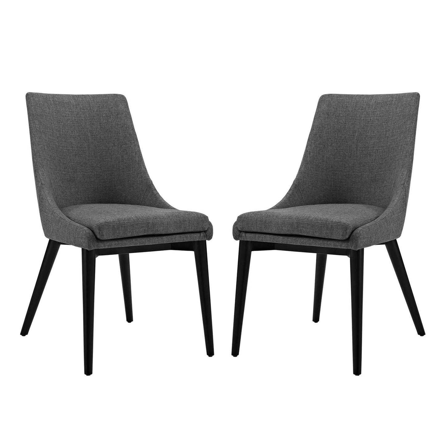 viscount Dining Side Chair Fabric Set of 2 Gray